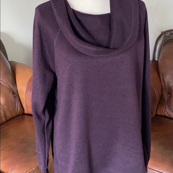 Ideology Cowl-Neck Pullover,Dark Eggplant XXL - Picture 5 of 7